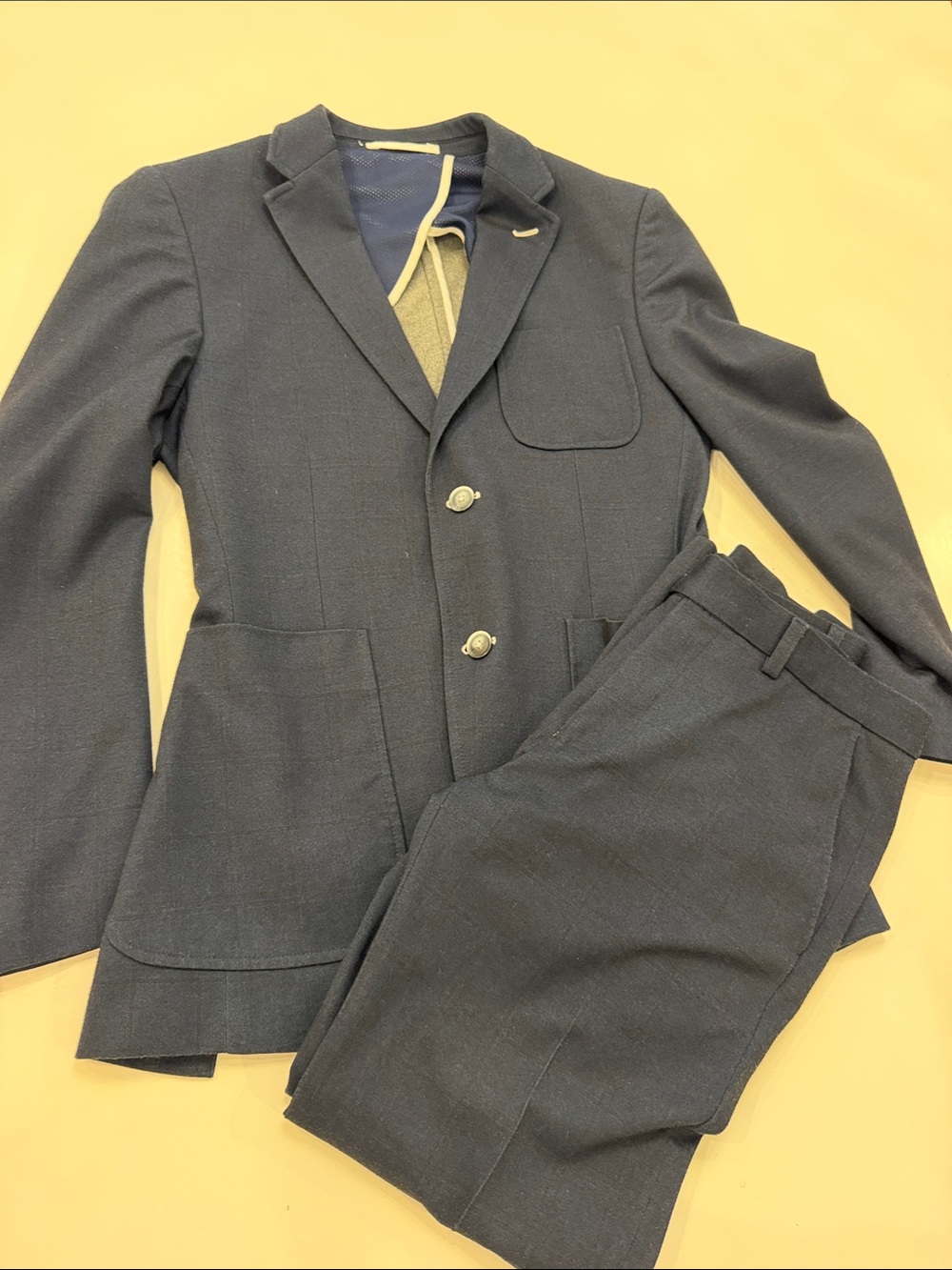 Men's Navy Two-Button Tailored Suit Jacket & Trousers